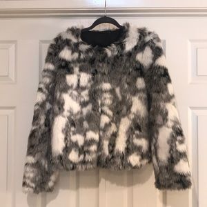 STELLA + LORENZO Multicolor Faux Fur Jacket. New!